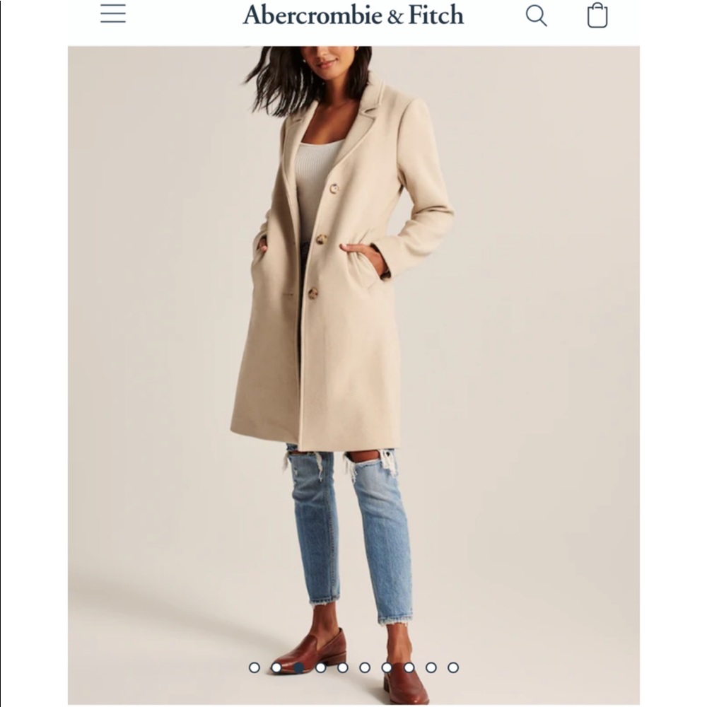 Abercrombie & Fitch Dad Coat xxs cream nwt